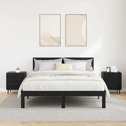 Nachtkastje 2 pcs Zwart eiken 40 x 35 x 47,5 cm Bewerkt hout