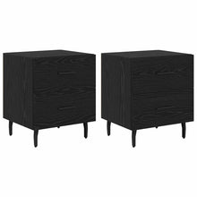 Nachtkastje 2 pcs Zwart eiken 40 x 35 x 47,5 cm Bewerkt hout