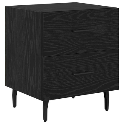 Nachtkastje 2 pcs Zwart eiken 40 x 35 x 47,5 cm Bewerkt hout