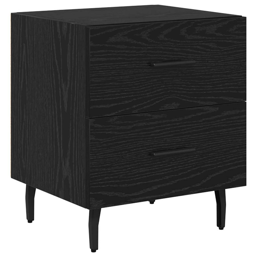Nachtkastje 2 pcs Zwart eiken 40 x 35 x 47,5 cm Bewerkt hout