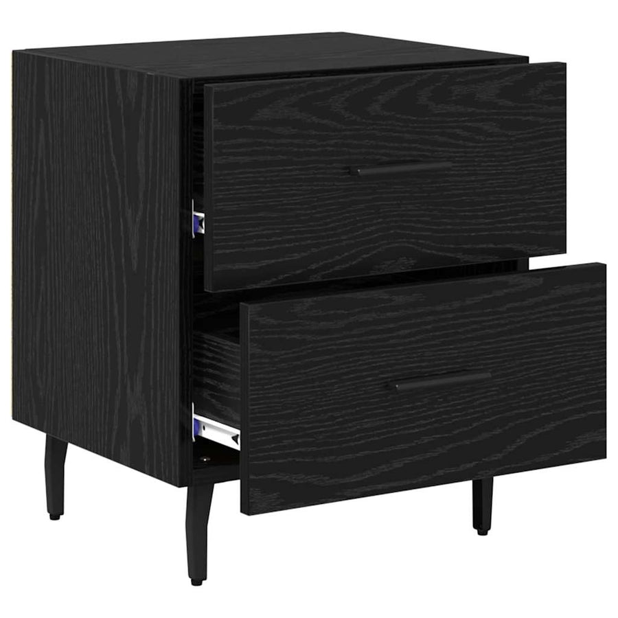 Nachtkastje 2 pcs Zwart eiken 40 x 35 x 47,5 cm Bewerkt hout