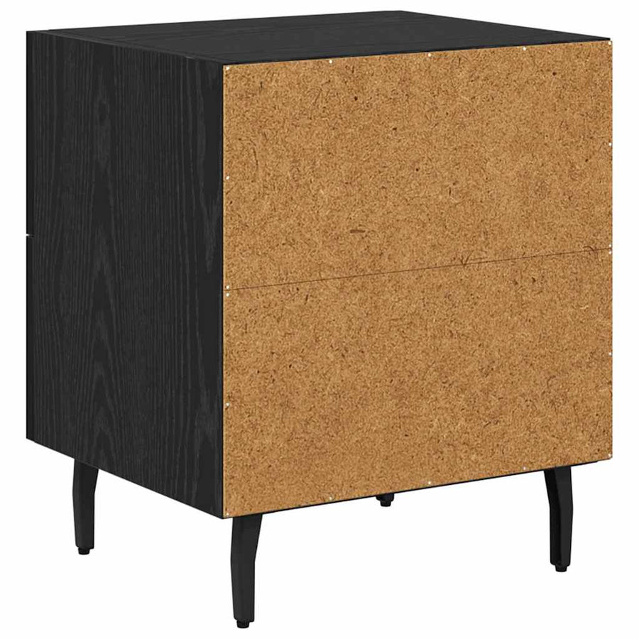 Nachtkastje 2 pcs Zwart eiken 40 x 35 x 47,5 cm Bewerkt hout