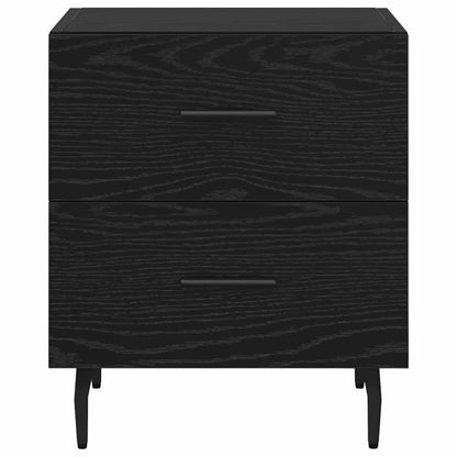 Nachtkastje 2 pcs Zwart eiken 40 x 35 x 47,5 cm Bewerkt hout