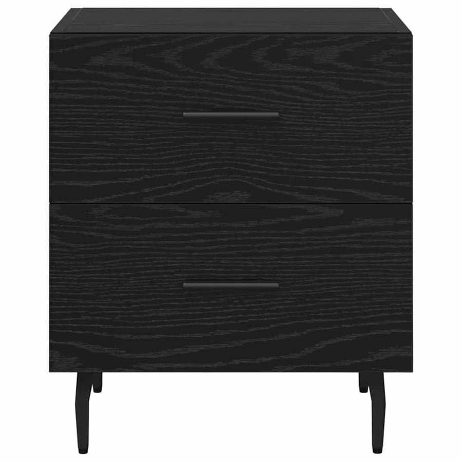Nachtkastje 2 pcs Zwart eiken 40 x 35 x 47,5 cm Bewerkt hout