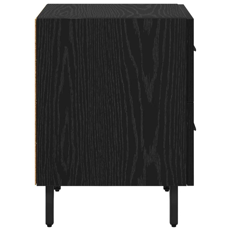 Nachtkastje 2 pcs Zwart eiken 40 x 35 x 47,5 cm Bewerkt hout