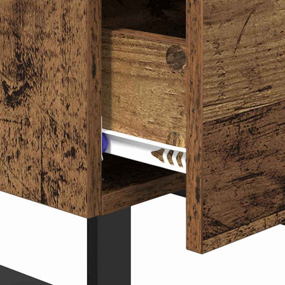 Nachtkastje met lade Oud hout 40 x 35 x 47,5 cm Bewerkt hout