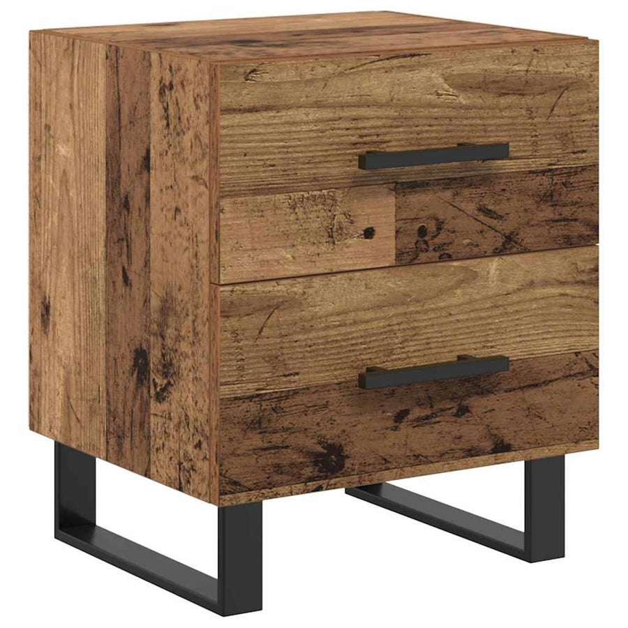 Nachtkastje met lade Oud hout 40 x 35 x 47,5 cm Bewerkt hout