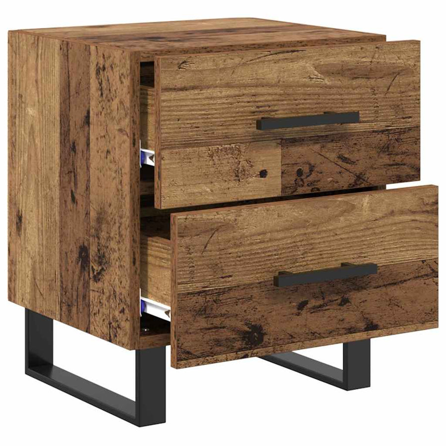 Nachtkastje met lade Oud hout 40 x 35 x 47,5 cm Bewerkt hout