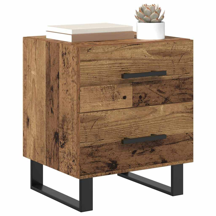 Nachtkastje met lade Oud hout 40 x 35 x 47,5 cm Bewerkt hout