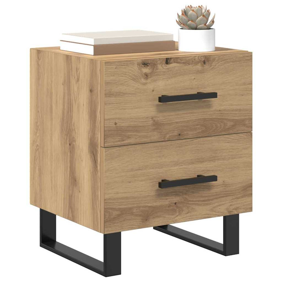 Nachtkastje 2 pcs Artisan Eiken 40 x 35 x 47,5 cm Bewerkt hout