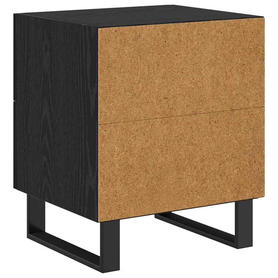 Nachtkastje met lade Zwart eiken 40 x 35 x 47,5 cm Bewerkt hout