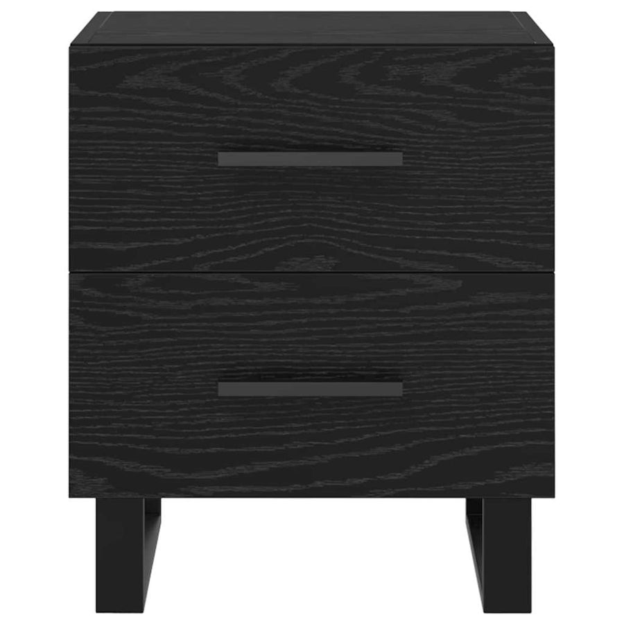 Nachtkastje met lade Zwart eiken 40 x 35 x 47,5 cm Bewerkt hout