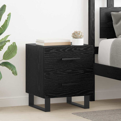 Bedside kasten 2 pcs Zwart eiken 40 x 35 x 47,5 cm Bewerkt hout