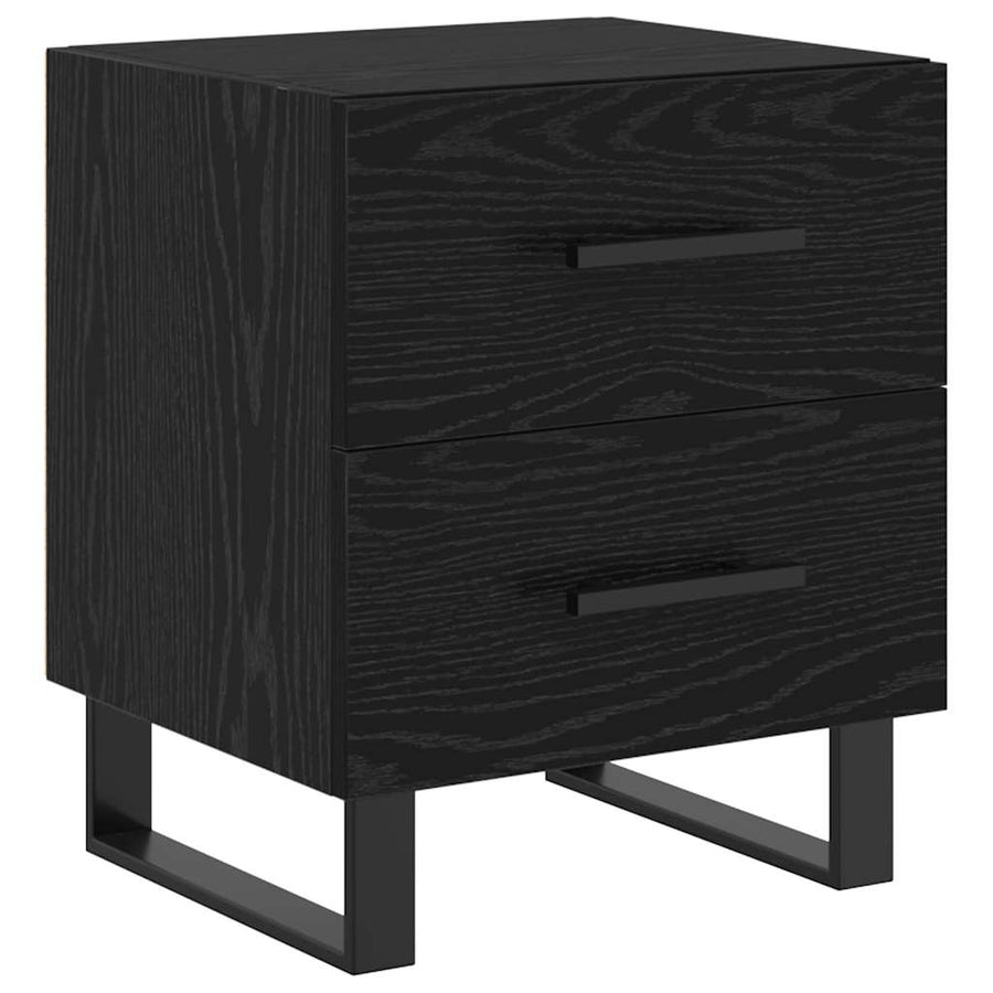Bedside kasten 2 pcs Zwart eiken 40 x 35 x 47,5 cm Bewerkt hout