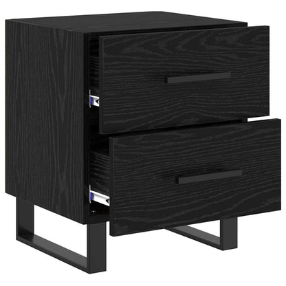 Bedside kasten 2 pcs Zwart eiken 40 x 35 x 47,5 cm Bewerkt hout
