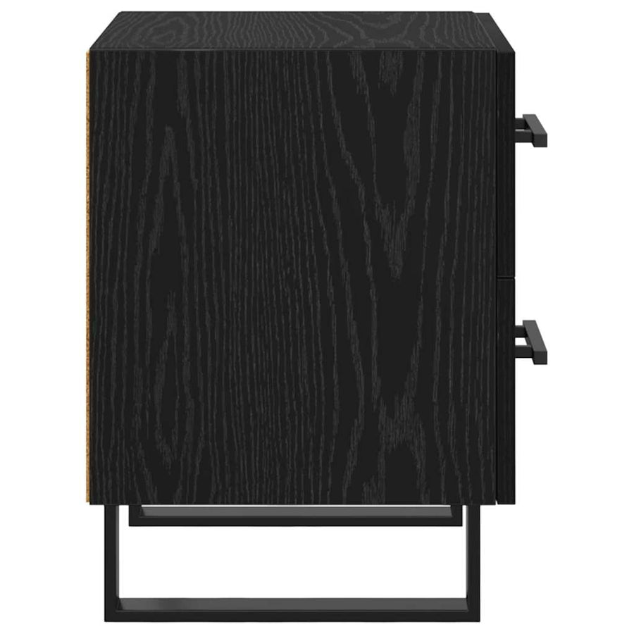 Bedside kasten 2 pcs Zwart eiken 40 x 35 x 47,5 cm Bewerkt hout