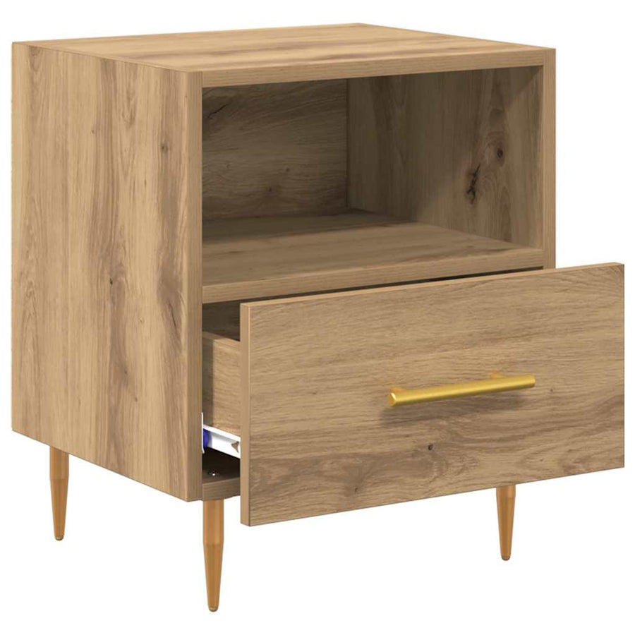 Nachtkastje met lade Bruin 40 x 35 x 47,5 cm Bewerkt hout