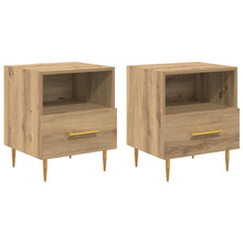 Nachtkastje met lade 2 pcs Bruin 40 x 35 x 47,5 cm Bewerkt hout