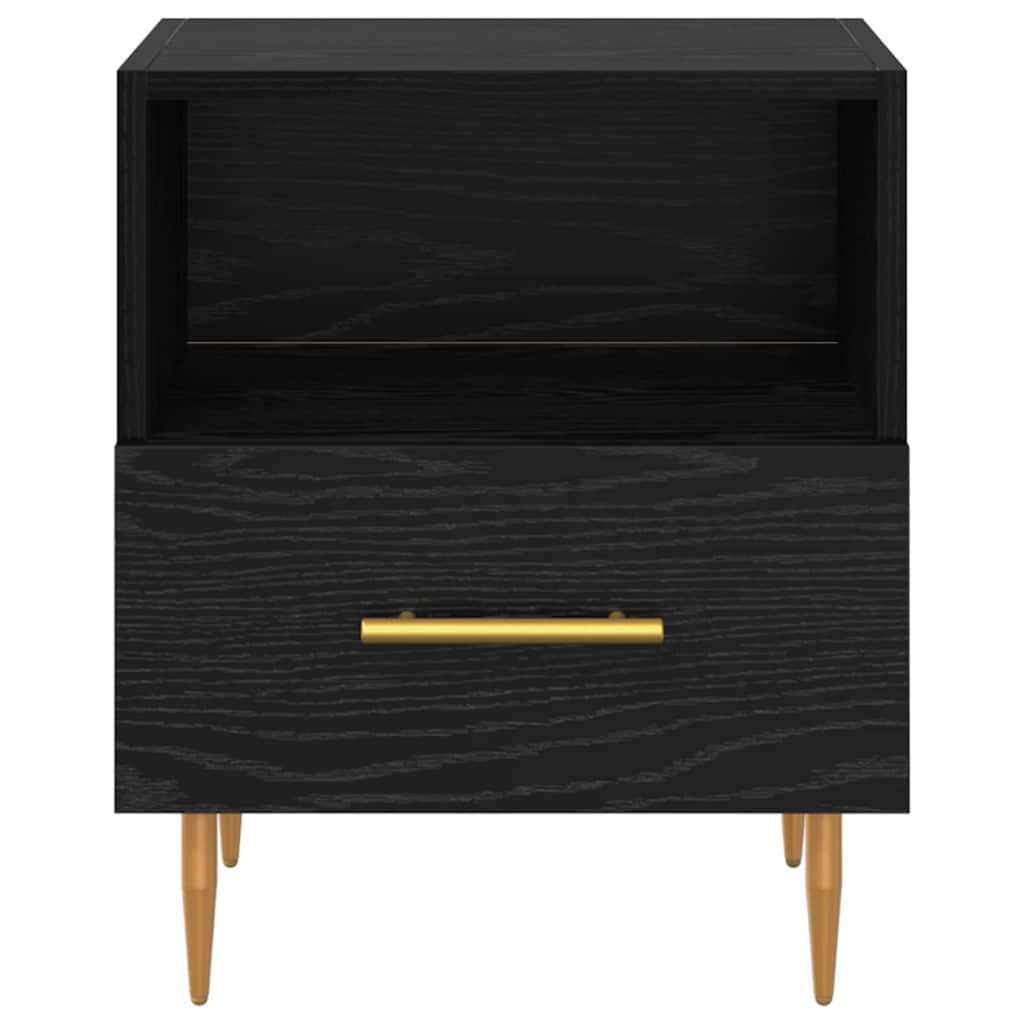 Nachtkastje met lade 2 pcs Zwart 40 x 35 x 47,5 cm Bewerkt hout