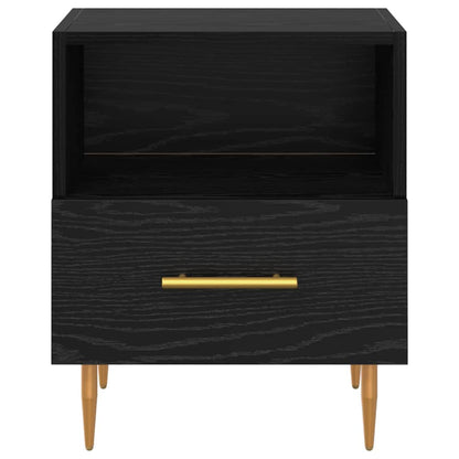 Nachtkastje met lade 2 pcs Zwart 40 x 35 x 47,5 cm Bewerkt hout