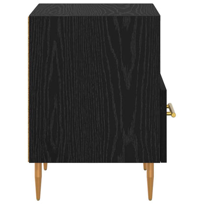 Nachtkastje met lade 2 pcs Zwart 40 x 35 x 47,5 cm Bewerkt hout