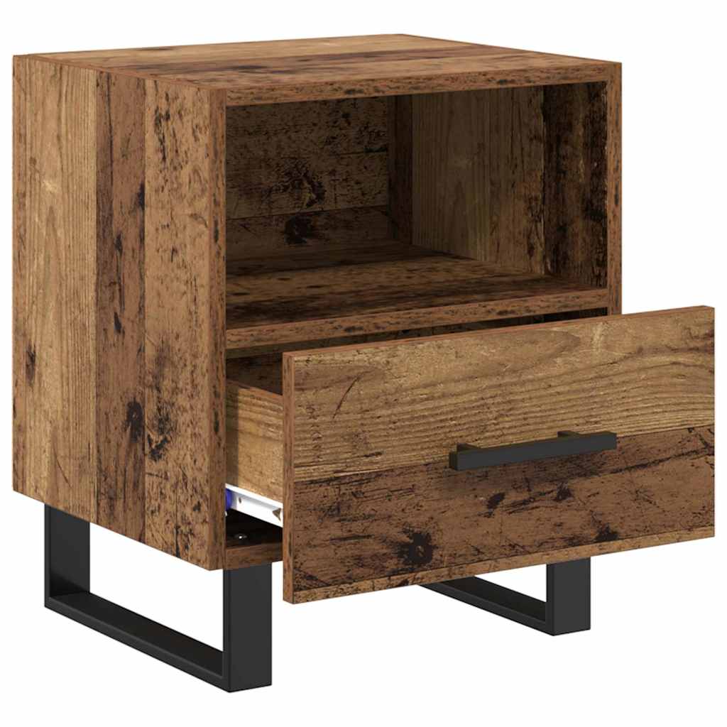 Nachtkastje met lade Oud hout 40 x 35 x 47,5 cm Bewerkt hout