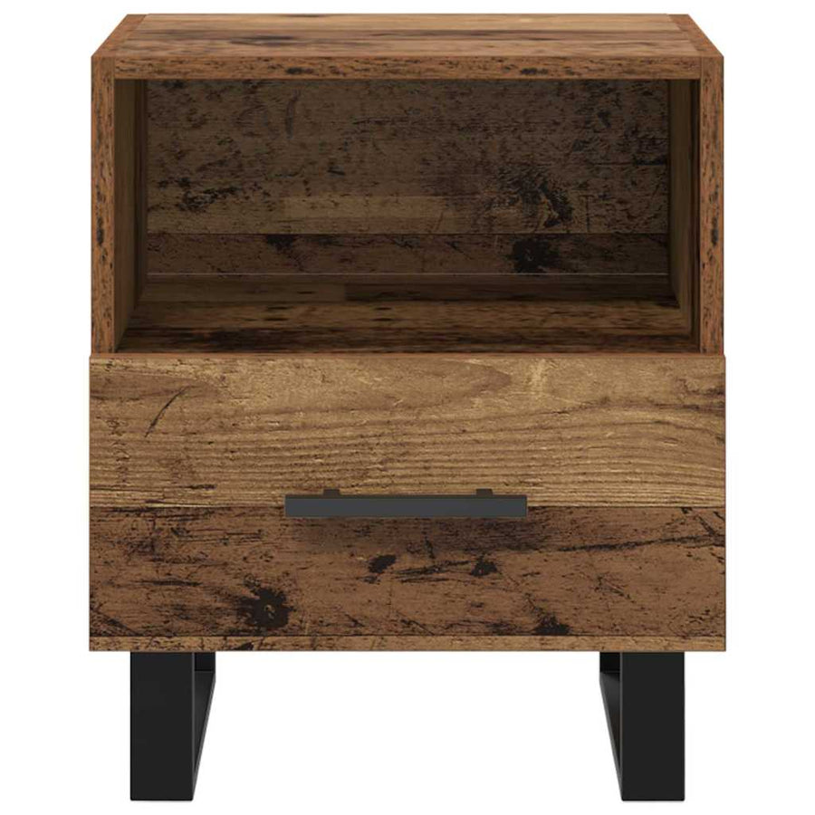 Nachtkastje met lade Oud hout 40 x 35 x 47,5 cm Bewerkt hout