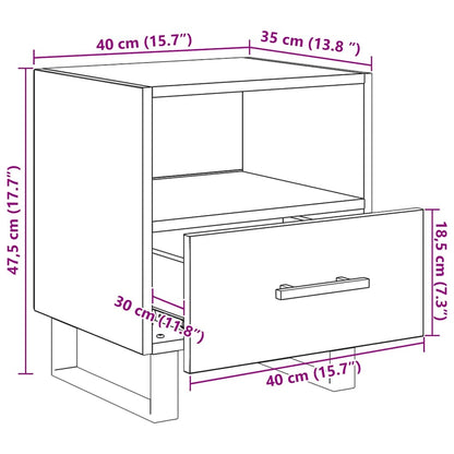 Nachtkastje 2 pcs artisanaal eikenkleurig 40 x 35 x 47,5 cm