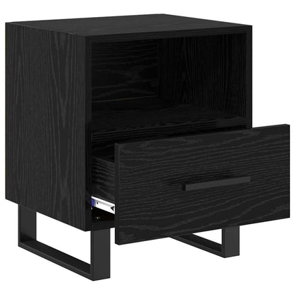 Nachtkastje met lade Zwart eiken 40 x 35 x 47,5 cm Bewerkt hout