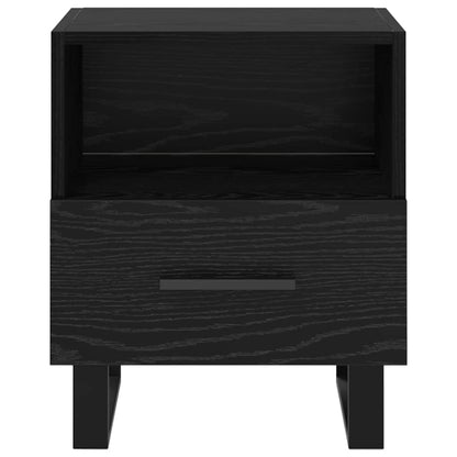 Nachtkastje met lade Zwart eiken 40 x 35 x 47,5 cm Bewerkt hout