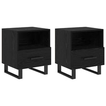 Nachtkastje 2 pcs Zwart eiken 40 x 35 x 47,5 cm Bewerkt hout