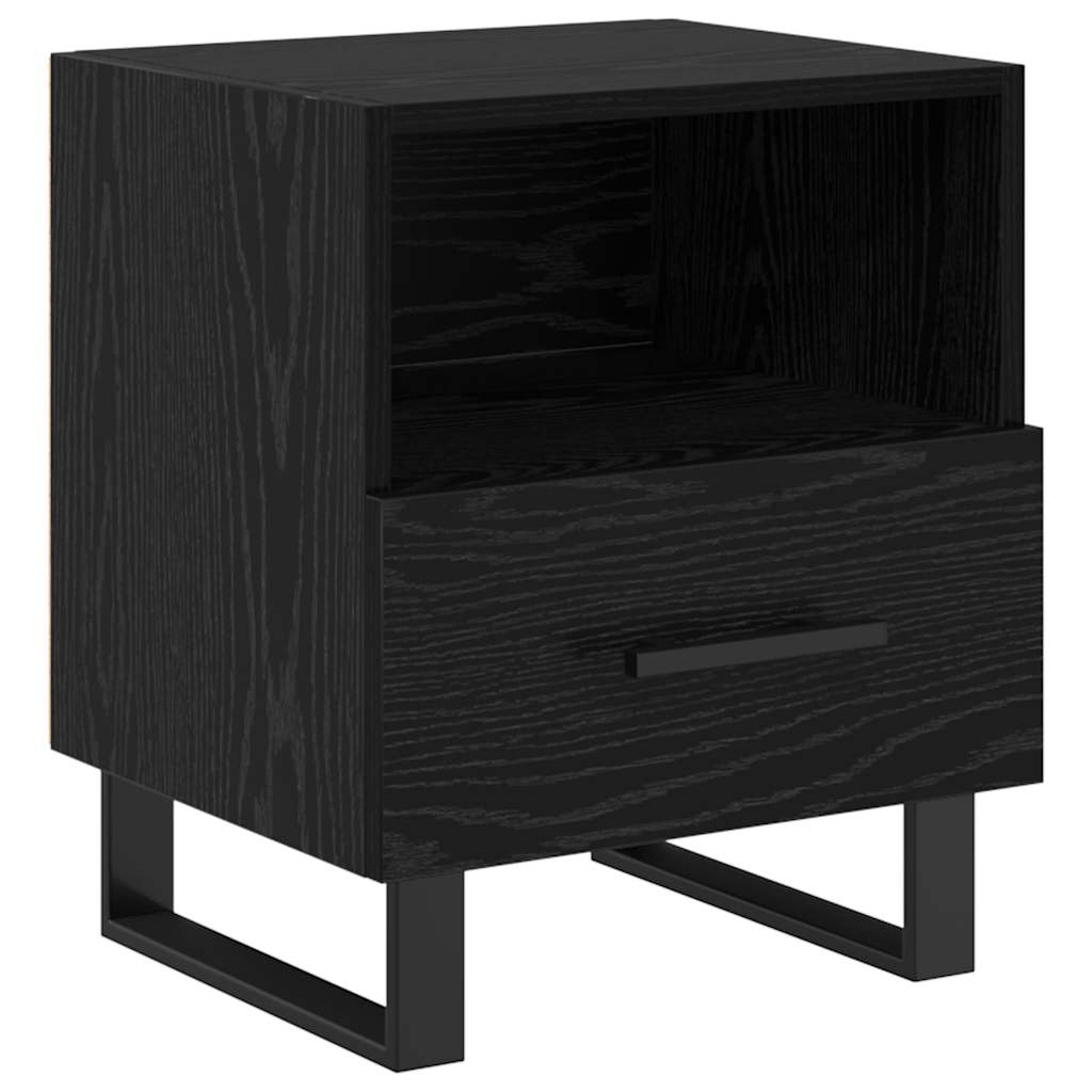 Nachtkastje 2 pcs Zwart eiken 40 x 35 x 47,5 cm Bewerkt hout