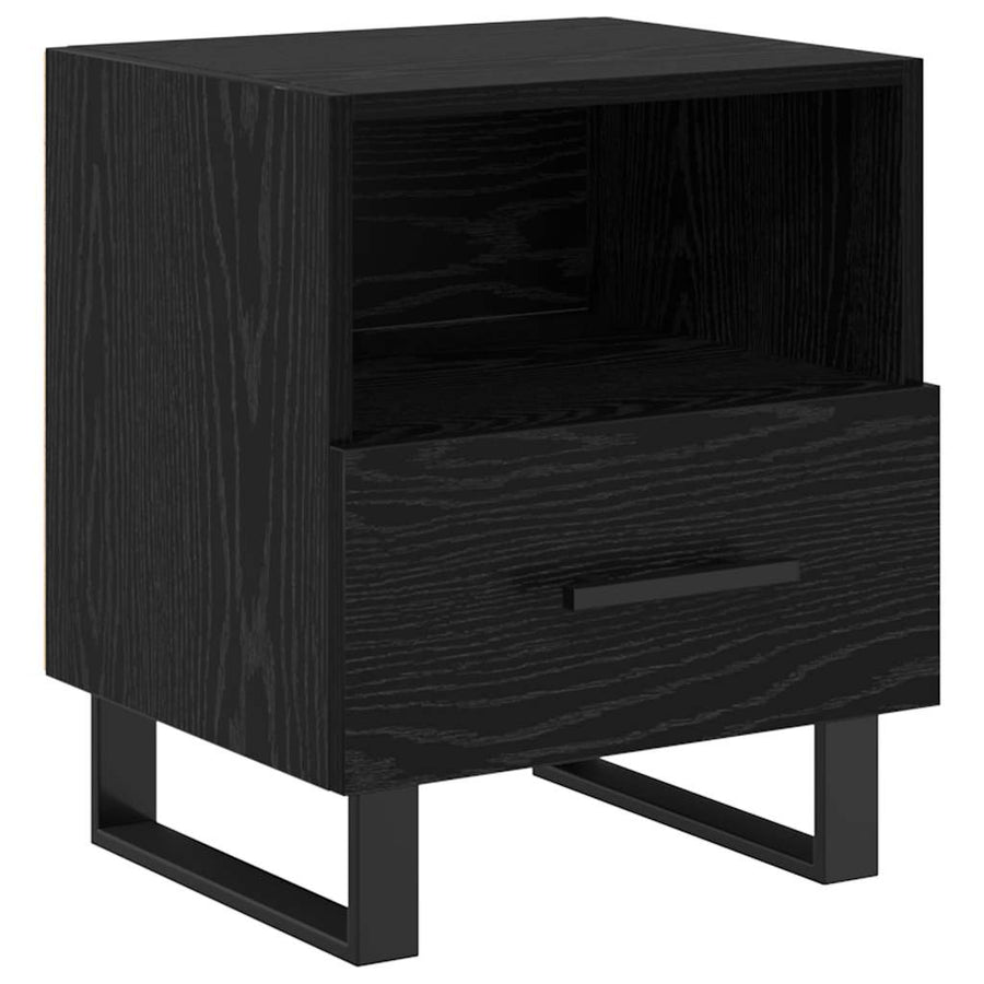 Nachtkastje 2 pcs Zwart eiken 40 x 35 x 47,5 cm Bewerkt hout