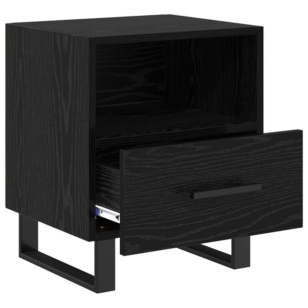 Nachtkastje 2 pcs Zwart eiken 40 x 35 x 47,5 cm Bewerkt hout