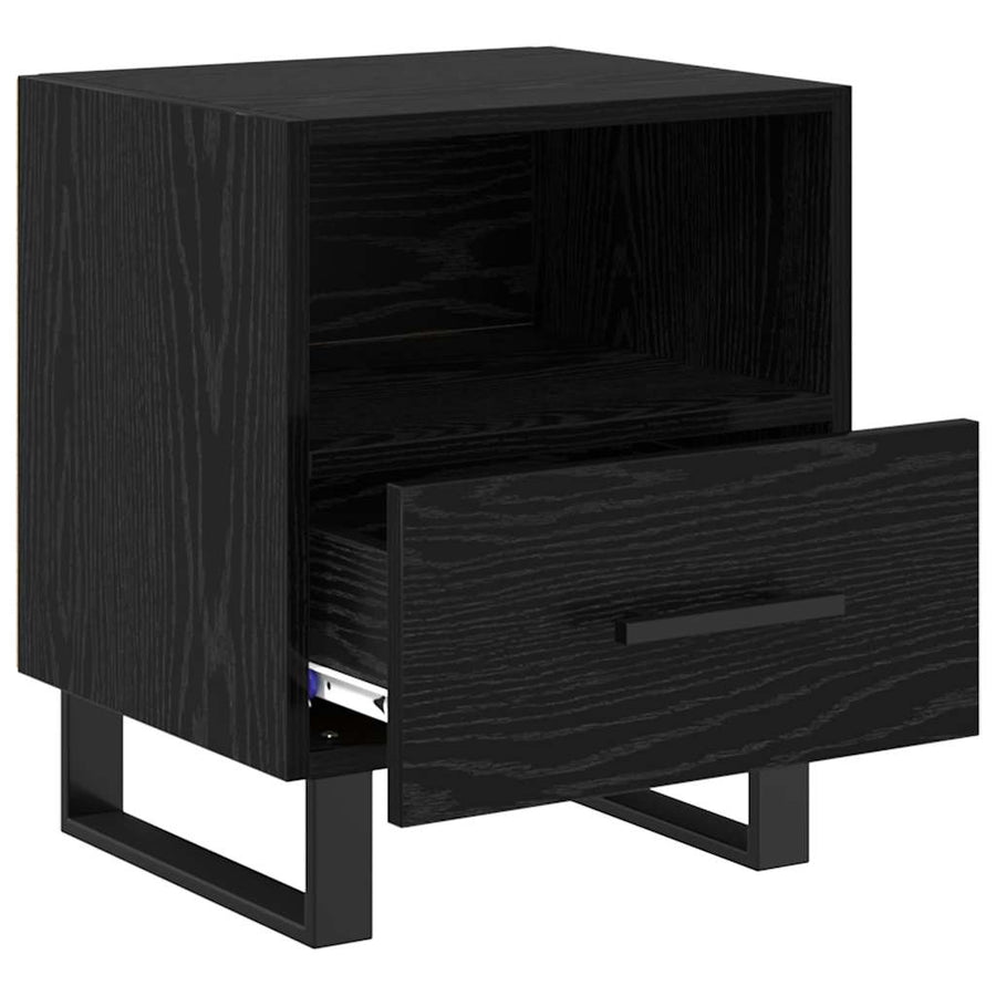 Nachtkastje 2 pcs Zwart eiken 40 x 35 x 47,5 cm Bewerkt hout