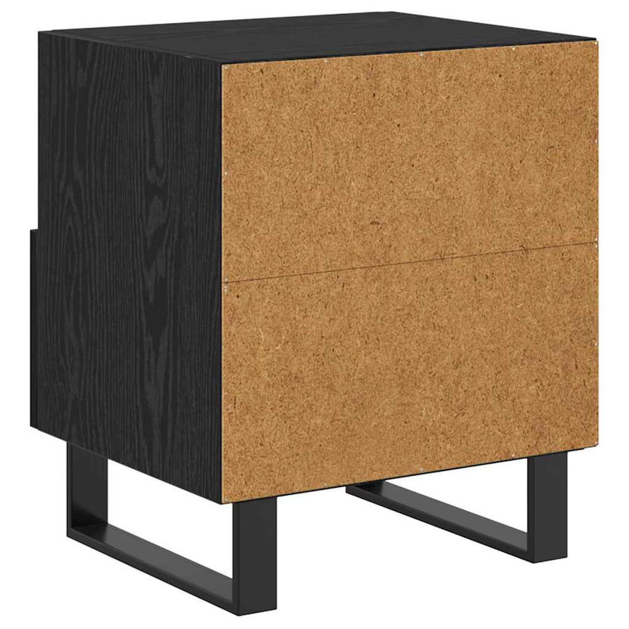 Nachtkastje 2 pcs Zwart eiken 40 x 35 x 47,5 cm Bewerkt hout
