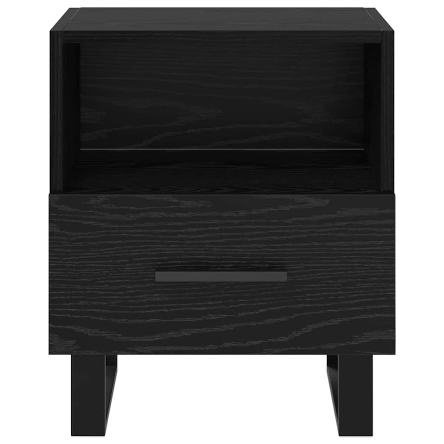 Nachtkastje 2 pcs Zwart eiken 40 x 35 x 47,5 cm Bewerkt hout