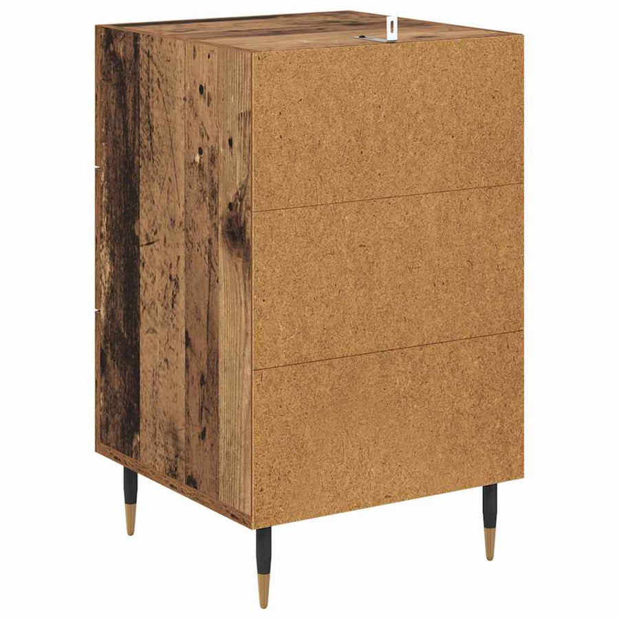 Nachtkastje met lade Oudhout 40 x 40 x 66 cm Bewerkt hout