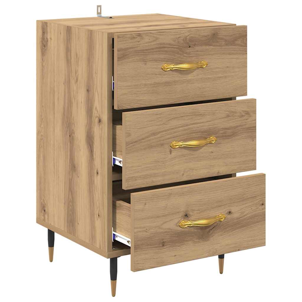 Nachtkastje met lade Artisan Eiken 40 x 40 x 66 cm Bewerkt hout