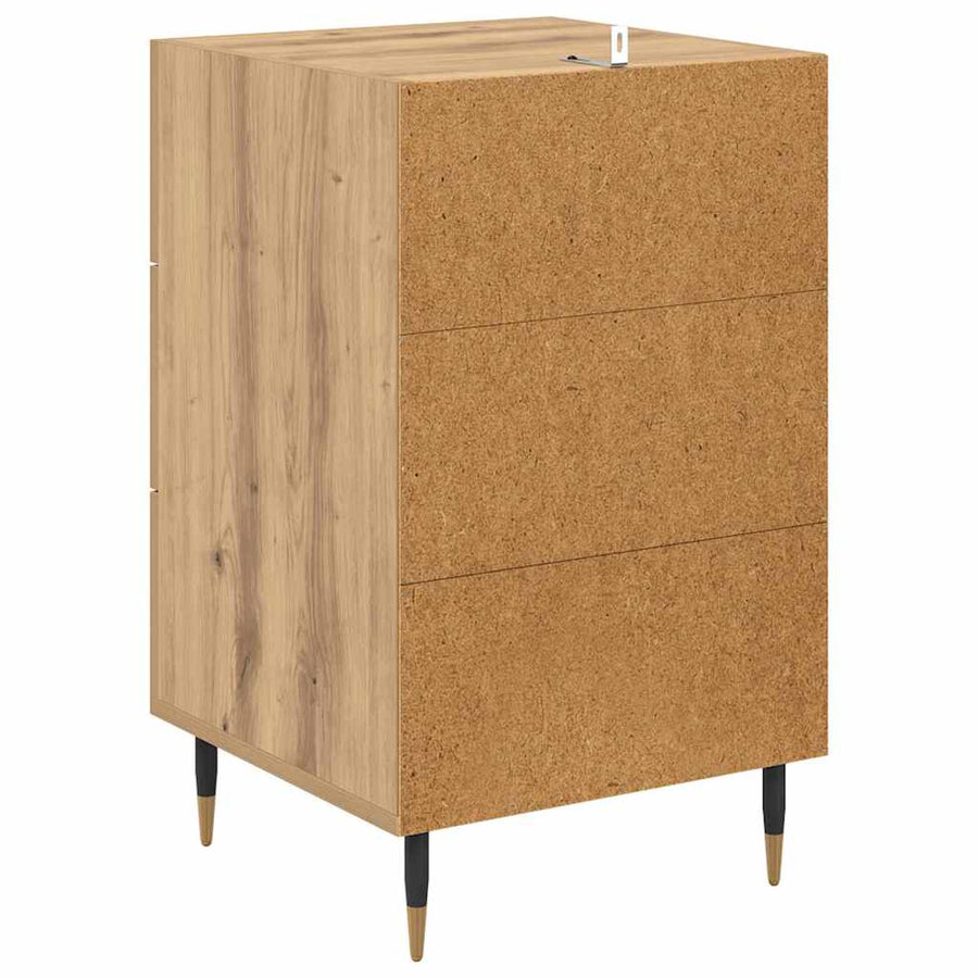 Nachtkastje met lade Artisan Eiken 40 x 40 x 66 cm Bewerkt hout