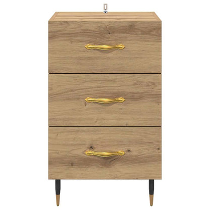 Nachtkastje met lade Artisan Eiken 40 x 40 x 66 cm Bewerkt hout