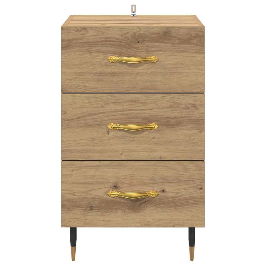 Nachtkastje met lade Artisan Eiken 40 x 40 x 66 cm Bewerkt hout