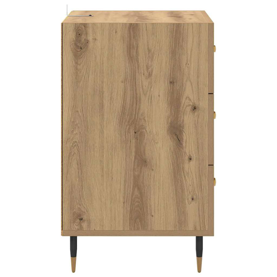 Nachtkastje met lade Artisan Eiken 40 x 40 x 66 cm Bewerkt hout