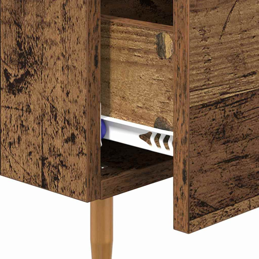Nachtkastje met lade Oudhout 40 x 40 x 66 cm Bewerkt hout