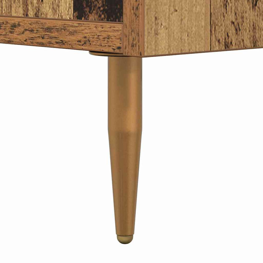 Nachtkastje met lade Oudhout 40 x 40 x 66 cm Bewerkt hout
