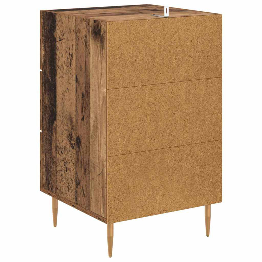 Nachtkastje met lade Oudhout 40 x 40 x 66 cm Bewerkt hout