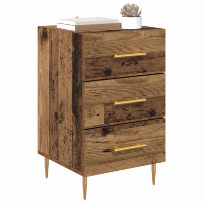 Nachtkastje met lade Oudhout 40 x 40 x 66 cm Bewerkt hout