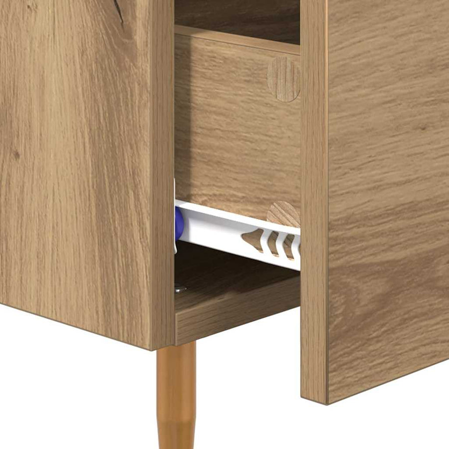 Nachtkastje met lade Artisan Eiken 40 x 40 x 66 cm Bewerkt hout