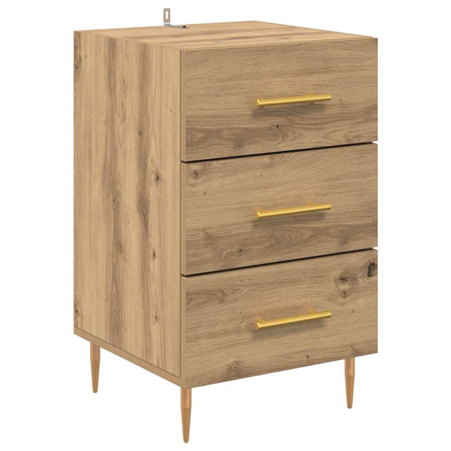 Nachtkastje met lade Artisan Eiken 40 x 40 x 66 cm Bewerkt hout