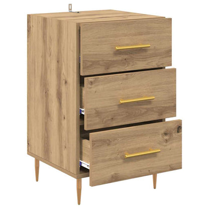 Nachtkastje met lade Artisan Eiken 40 x 40 x 66 cm Bewerkt hout